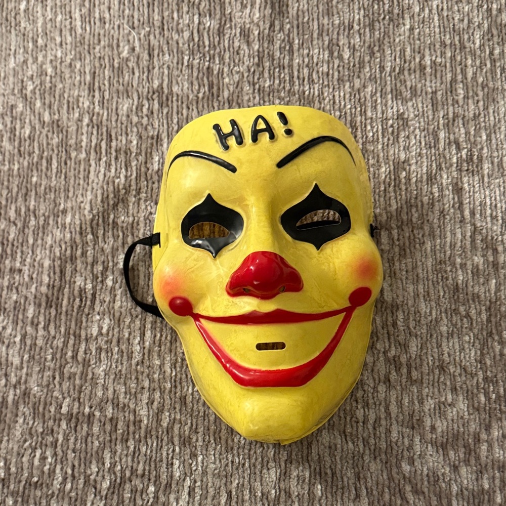 Yellow Clown Mask with Red Accents